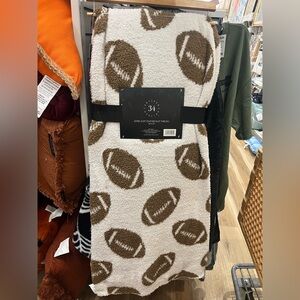 Artisan Brown and White Football Throw Blanket
